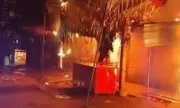 सांचौर के टांपी में भीषण अग्निकांड, छह दुकानों में लगी आग से लाखों का सामान जलकर राख