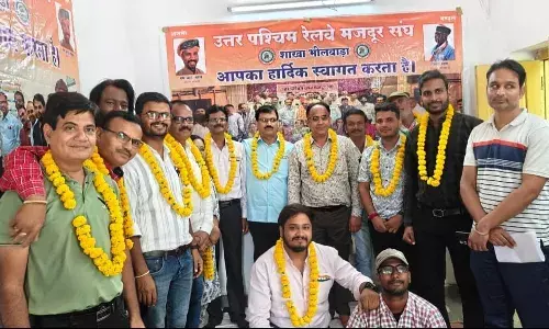 उत्तर पश्चिम रेलवे मजदूर संघ अजमेर मंडल शाखा के त्रिवार्षिक चुनाव सम्पन्न