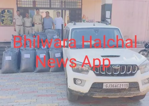 आईपीएस उपाध्याय ने स्कॉर्पियो से पकड़ा 446 किलो डोडा-चूरा, तस्कर भागे