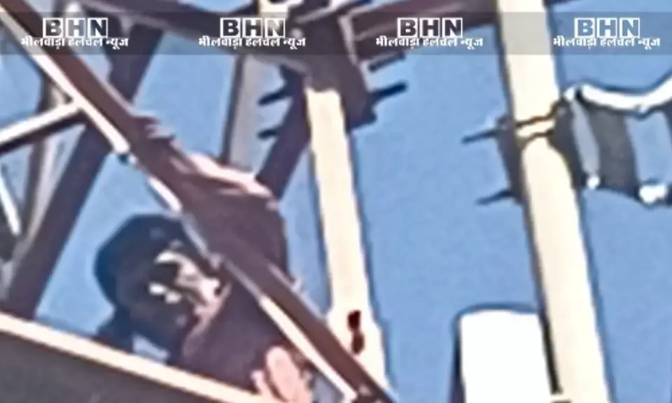 हमीरगढ़ में मोबाइल टावर पर चढ़ा युवक, कपड़ा इकाई पर लगाया प्रदूषण फैलाने का आरोप