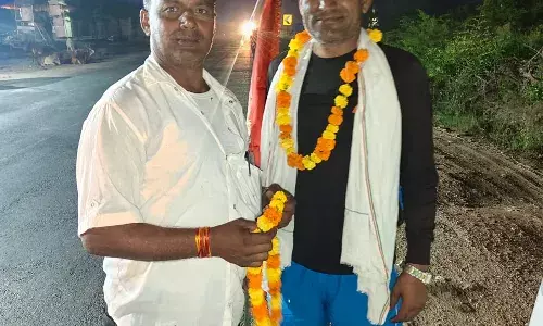 सैनिक का भव्य स्वागत