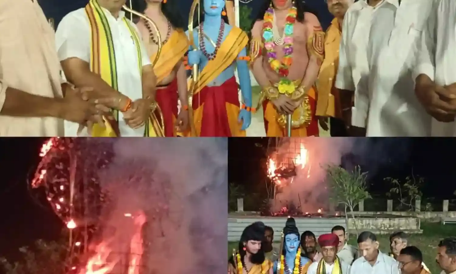 शाहपुरा में धूमधाम से मना दशहरा, 50 फीट ऊंचे रावण का हुआ दहन