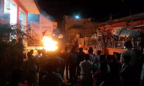 बागोर में बड़े मंदिर चोक में हुआ रावण दहन