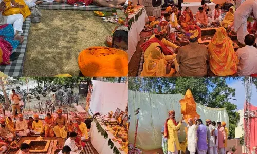 पहले दिन 11 जोड़ों ने दी हवन आहुतियां, मंत्रोच्चार से गुंजा माहौल