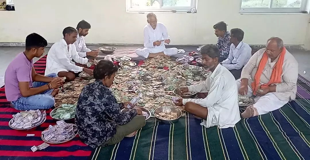 श्री धनोप माता मंदिर भंडारण से 23.59 लाख की राशि निकली