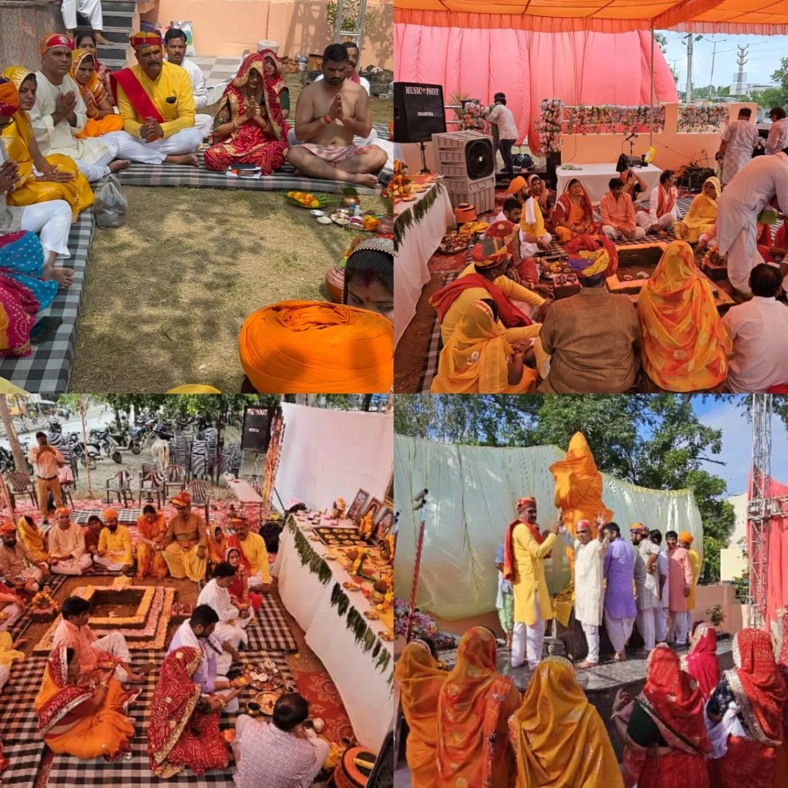 पहले दिन 11 जोड़ों ने दी हवन आहुतियां, मंत्रोच्चार से गुंजा माहौल पहले दिन 11 जोड़ों ने दी हवन आहुतियां, मंत्रोच्चार से गुंजा माहौल