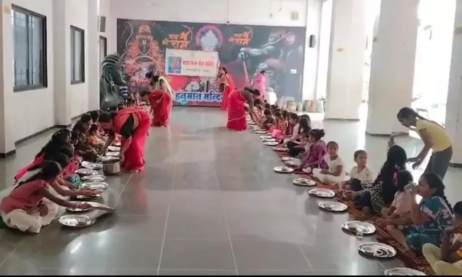 भारत माता सेवा समिति द्वारा 70 कन्याओं का पूजन