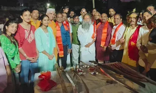 गंगापुर में कन्या पूजन एवं शस्त्र पूजन: 2100 कन्याओं को जिमाया भोजन गंगापुर में कन्या पूजन एवं शस्त्र पूजन: 2100 कन्याओं को जिमाया भोजन