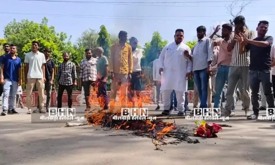 एनएसयूआई का कलेक्ट्रेट पर प्रदर्शन, सीएम का फूंका पुतला, कलेक्टर को सौंपा ज्ञापन