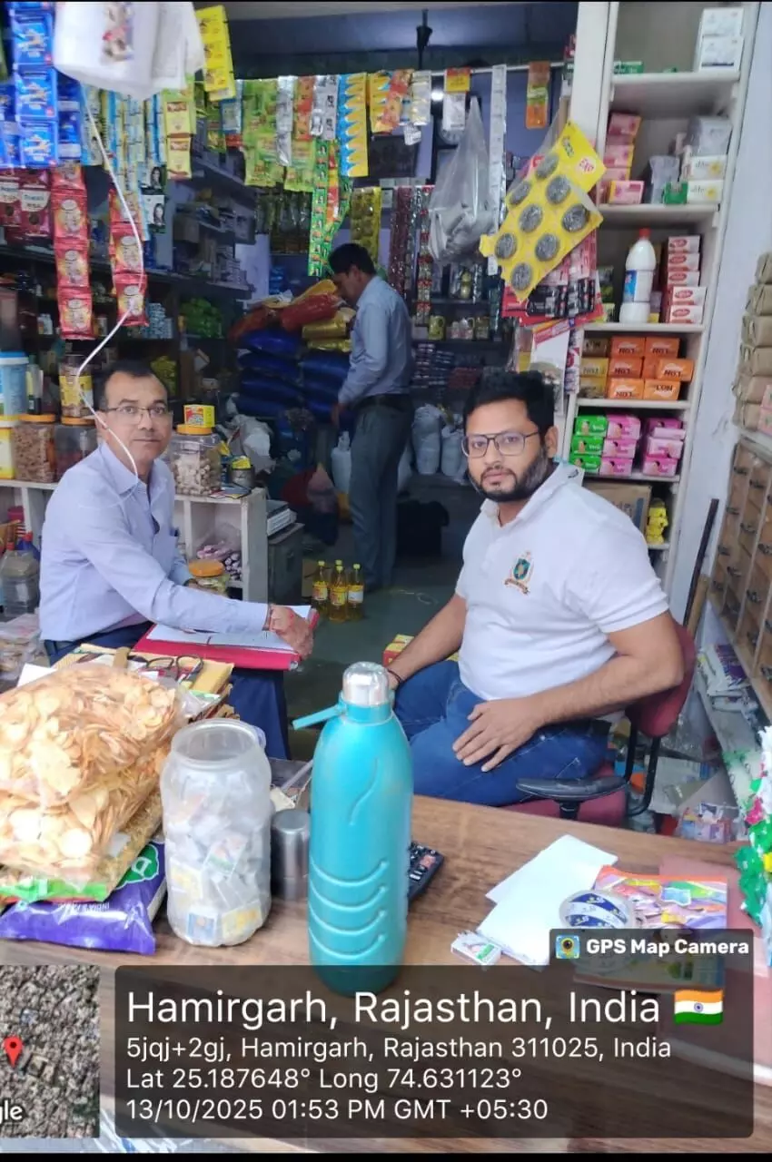 ‘शुद्ध आहार-मिलावट पर वार अभियान’’ दिपावली पर्व पर विशेष अभियान के तहत लिये 5 सेम्पल