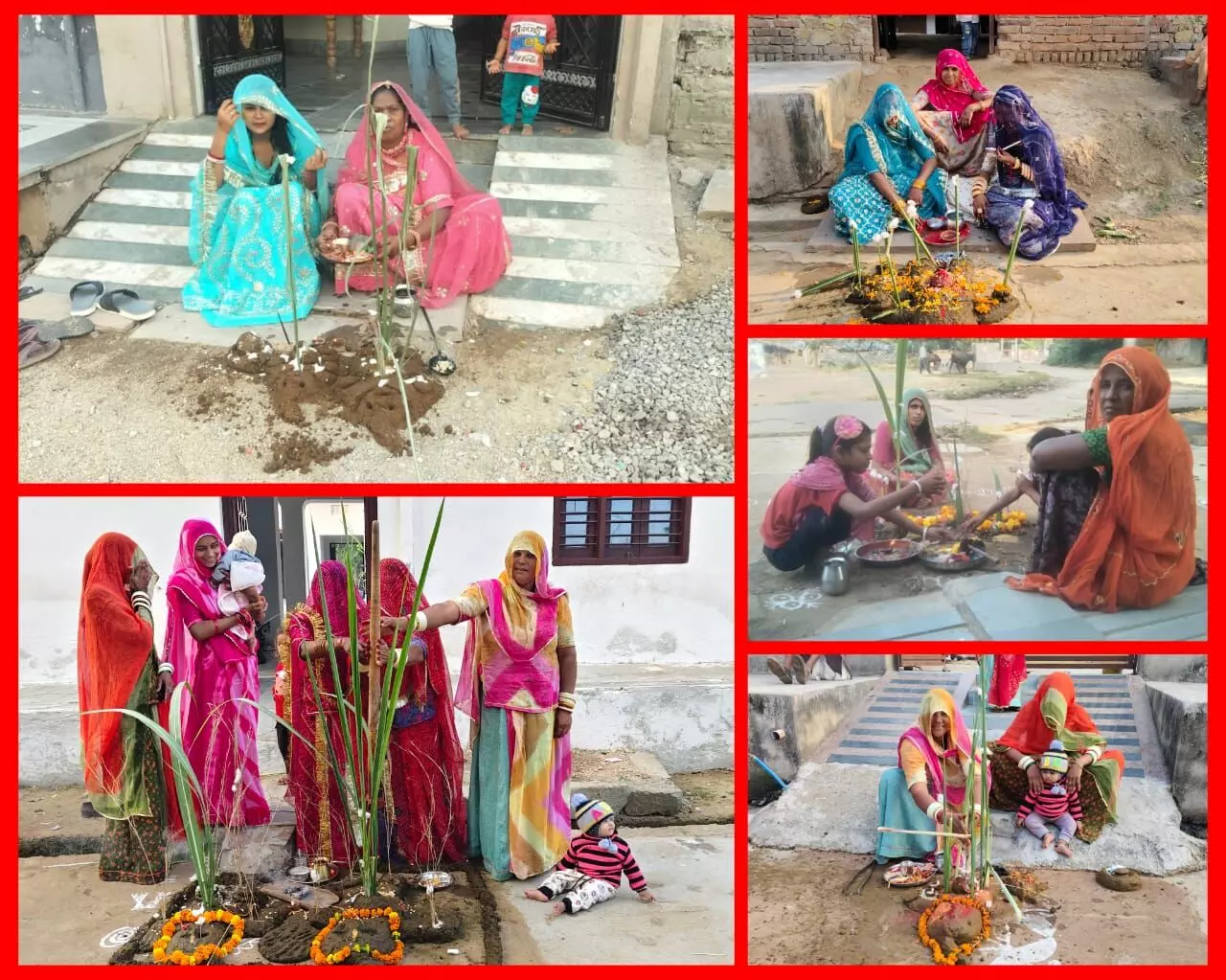 सुख समृद्धि की कामनाओं को लेकर महिलाओं ने की गोवर्धन जी की पूजा-अर्चना