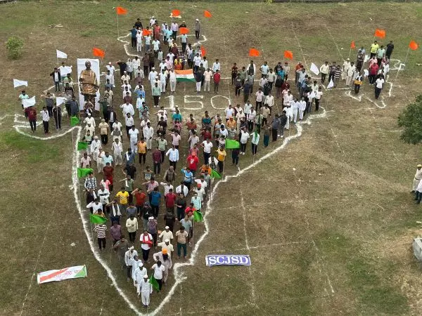 जेल में चार सौ बंदियों ने बनाया भारत का विशाल नक्शा