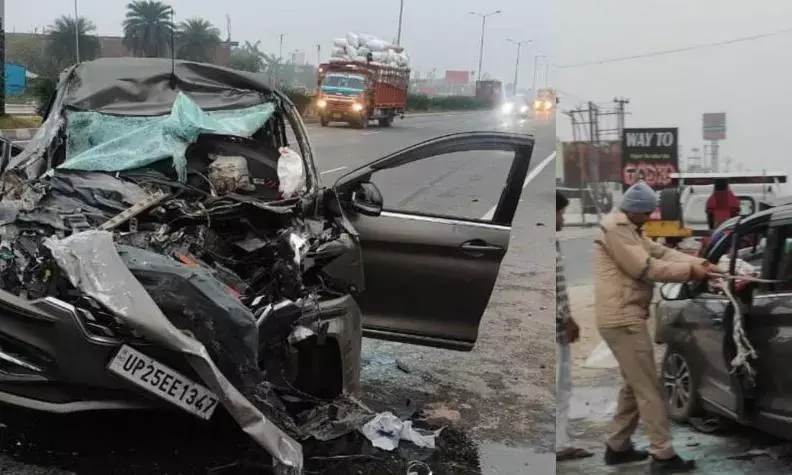 सड़क हादसा,   दो कपड़ा व्यापारियों की मौत, दो गंभीर घायल