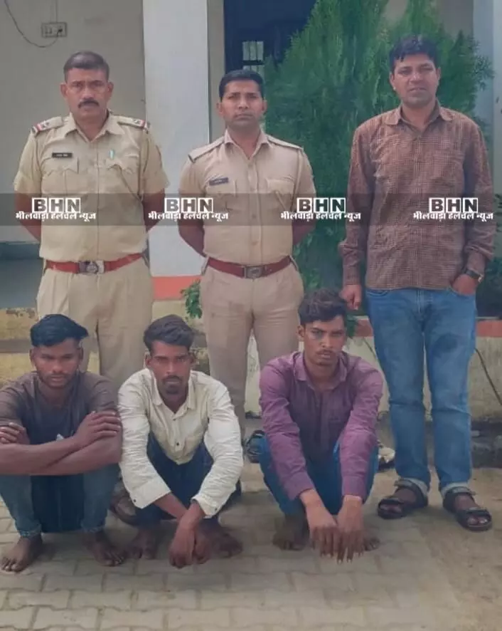 केबल चोरी करने वाले तीन शातिर गिरफ्तार, चार थाना क्षेत्र में दे चुके वारदातों को अंजाम