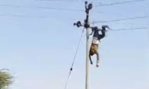 चालू लाइन पर काम के दौरान बड़ा हादसा; कर्मचारी करंट की चपेट में आकर तारों में झूला, हालत गंभीर