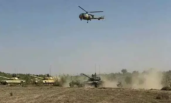 रेगिस्तान में त्रिशूल अभ्यास की गड़गड़ाहट जारी, थार रैप्टर ब्रिगेड का जबरदस्त प्रदर्शन