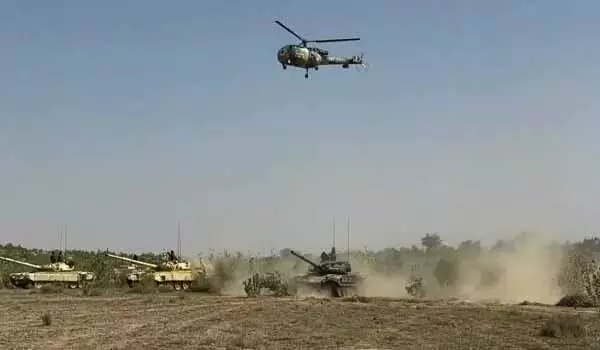 रेगिस्तान में त्रिशूल अभ्यास की गड़गड़ाहट जारी, थार रैप्टर ब्रिगेड का जबरदस्त प्रदर्शन