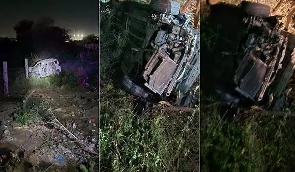 कार पलटने से 3 लोगों की मौत, 8 घायल