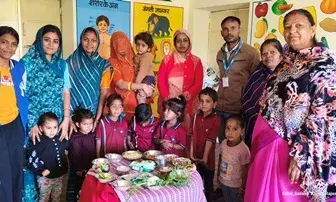 आंगनवाड़ी करेड़ा-1 में रेसिपी ट्रायल कार्यक्रम आयोजित