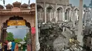 दतिया पीतांबरा मंदिर में निर्माणाधीन मुख्य द्वार के आठ पिलर ढहने से हड़कंप