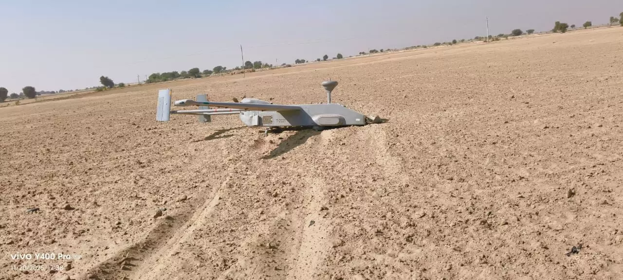 जैसलमेर के रामगढ़ में वायुसेना का UAV हेरॉन सर्चर इमरजेंसी लैंडिंग, किसी प्रकार की हानि नहीं