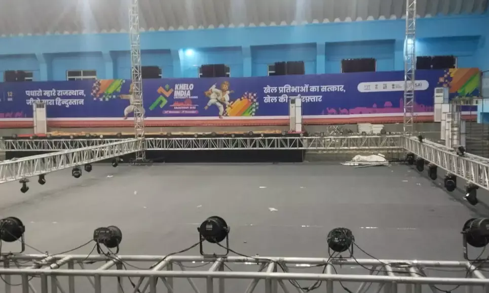 खेलो इंडिया यूनिवर्सिटी गेम्स के लिए तैयार स्थलों का नोडल अधिकारी जैन ने किया निरीक्षण