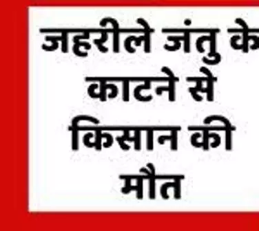 रखवाली करने खेत गये किसान की जहरीले जंतु के काटने से मौत
