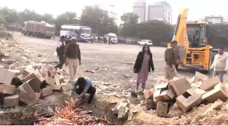 नाथद्वारा और श्रीनाथजी पुलिस ने नष्ट की 1925 लीटर अवैध शराब