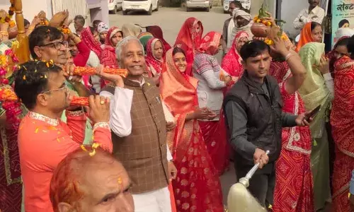 बीगोद में गोपाल जी मंदिर में प्राण प्रतिष्ठा और कलश स्थापना, निकाली शोभायात्रा