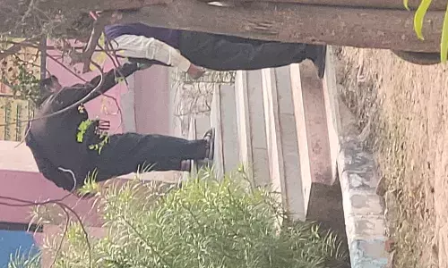 प्रधानाचार्य ने पेश की सादगी और समर्पण की मिसाल, स्वयं की विद्यालय परिसर में सफाई