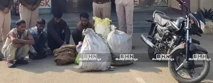 चार गिरफ्तार, चोरी की मोटरें, केबल व तांबा बरामद