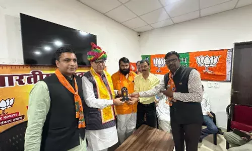 भाजपा नेता पुनिया के भीलवाड़ा आगमन पर जन मंच ने किया स्वागत