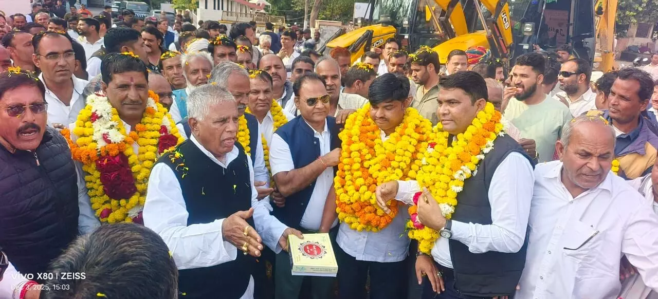 पूर्व राज्यमंत्री जाड़ावत के नेतृत्व में नव मनोनीत कांग्रेस पदाधिकारियों का किया स्वागत