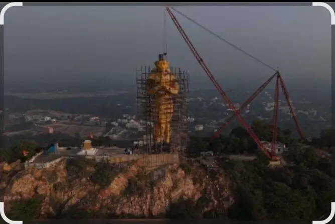 नाथद्वारा में 631 फीट ऊंची दुनिया की सबसे विशाल हनुमानजी की प्रतिमा तैयार नाथद्वारा में 631 फीट ऊंची दुनिया की सबसे विशाल हनुमानजी की प्रतिमा तैयार