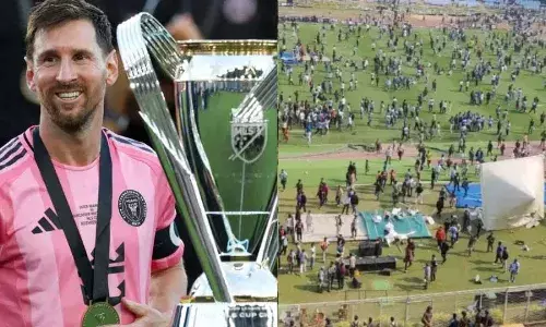 कोलकाता में मेस्सी पर गुस्साए फैंस, बोतलें और कुर्सियां फेंकी