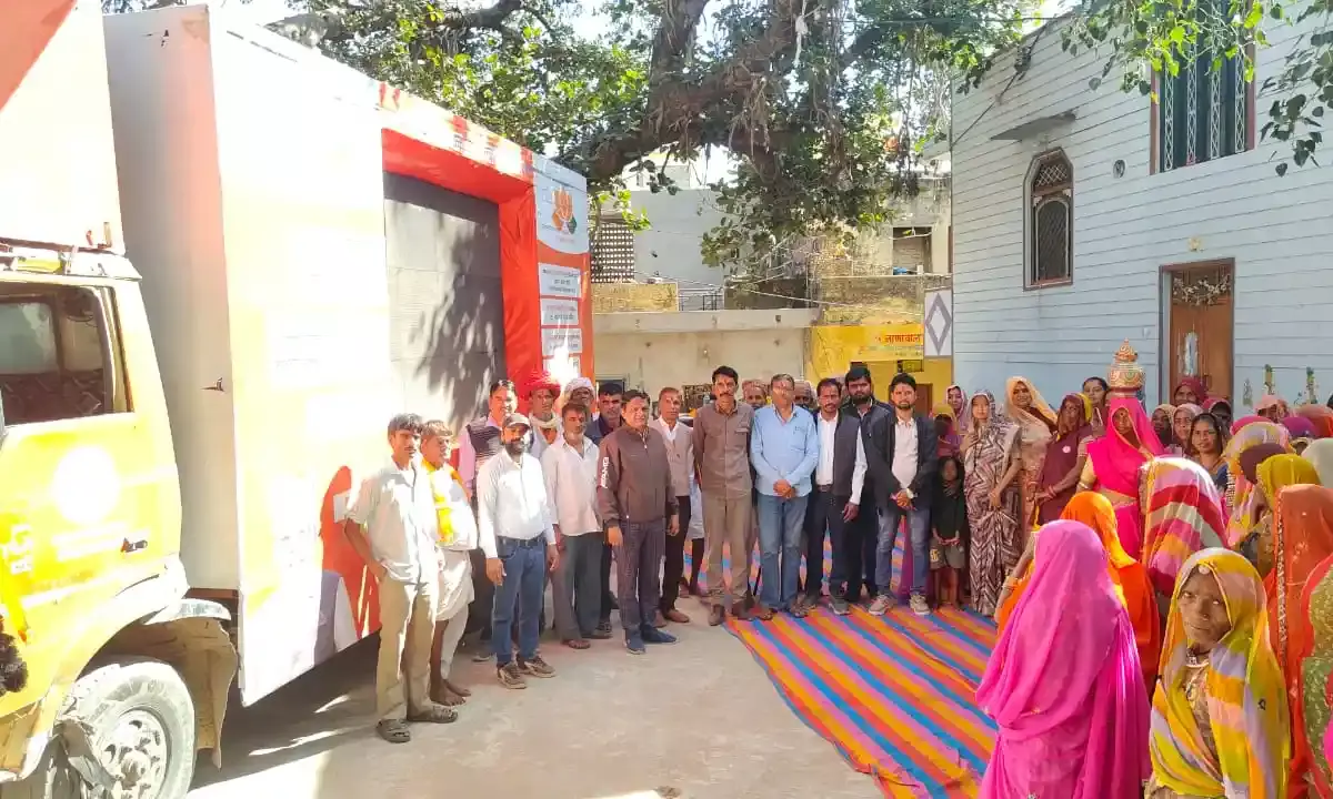 कुंभलगढ़ क्षेत्र में विकास रथ का मेवाड़ी परंपरा अनुसार हुआ स्वागत, लोगों ने जानी सरकार की उपलब्धियां