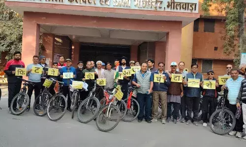 संडे ऑन साइकिल थीम पर निकली साइकिल रैली
