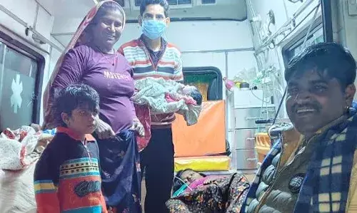 108 एम्बुलैंस में सुरक्षित प्रसव, जन्मी गुड़िया