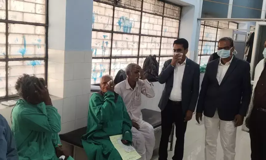मुख्य ट्रस्टी आंजना ने तीसरे दिन निःशुल्क नेत्र चिकित्सा शिविर का किया अवलोकन