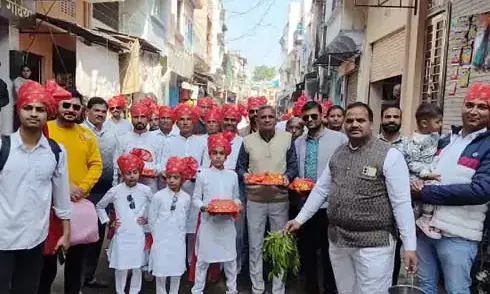 शाहपुरा में चारभुजा नाथ मंदिर में ठाकुर जी को लगाया छप्पन भोग