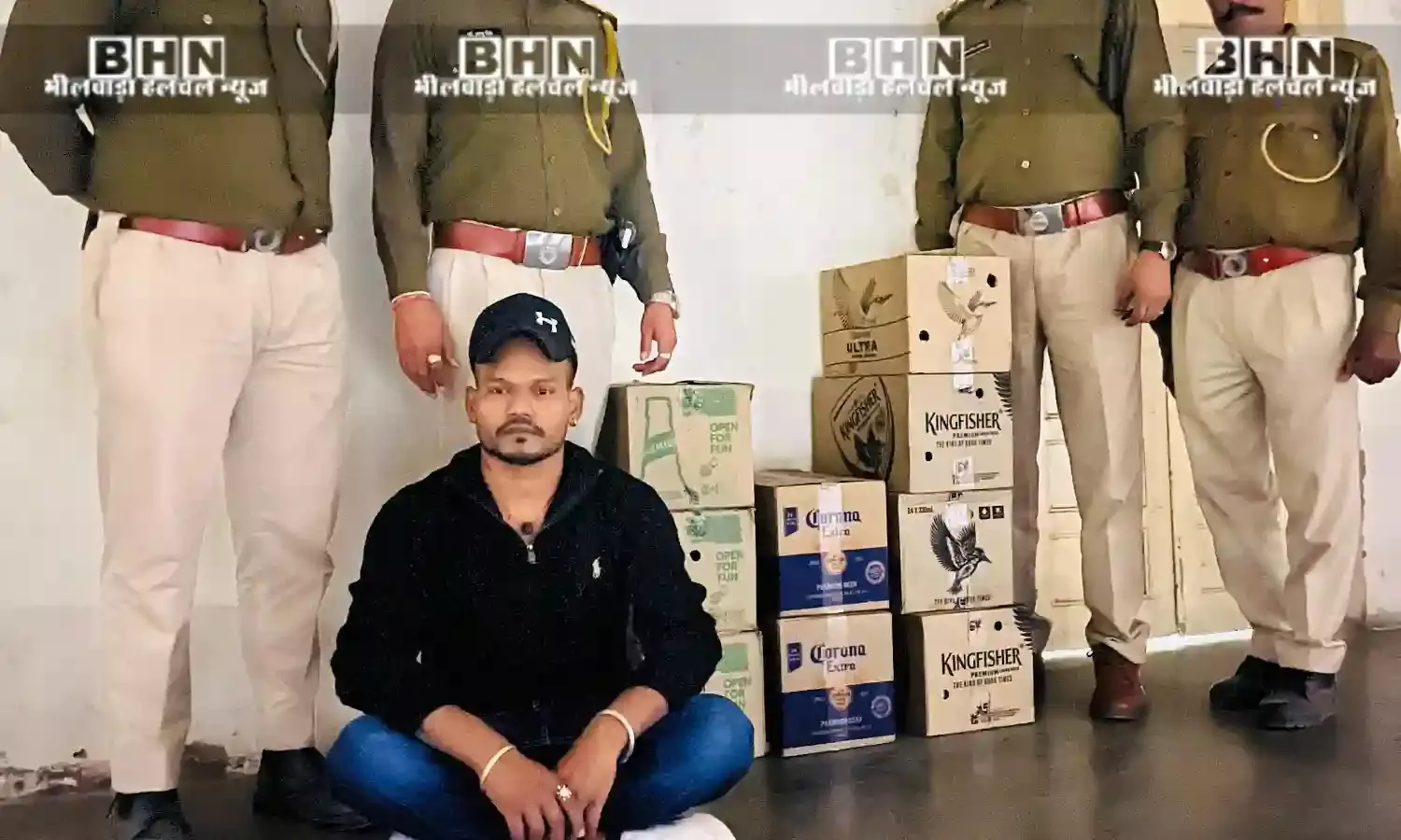 उदयपुर में बिना लाईसेंस शराब पार्टी पर कार्रवाई - एक गिरफ्तार