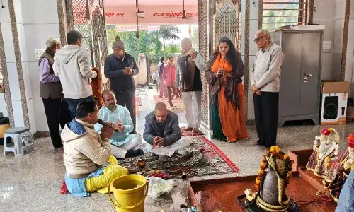 श्री चिंताहरण महादेव मंदिर में कबूतर खाने का भूमि पूजन संपन्न