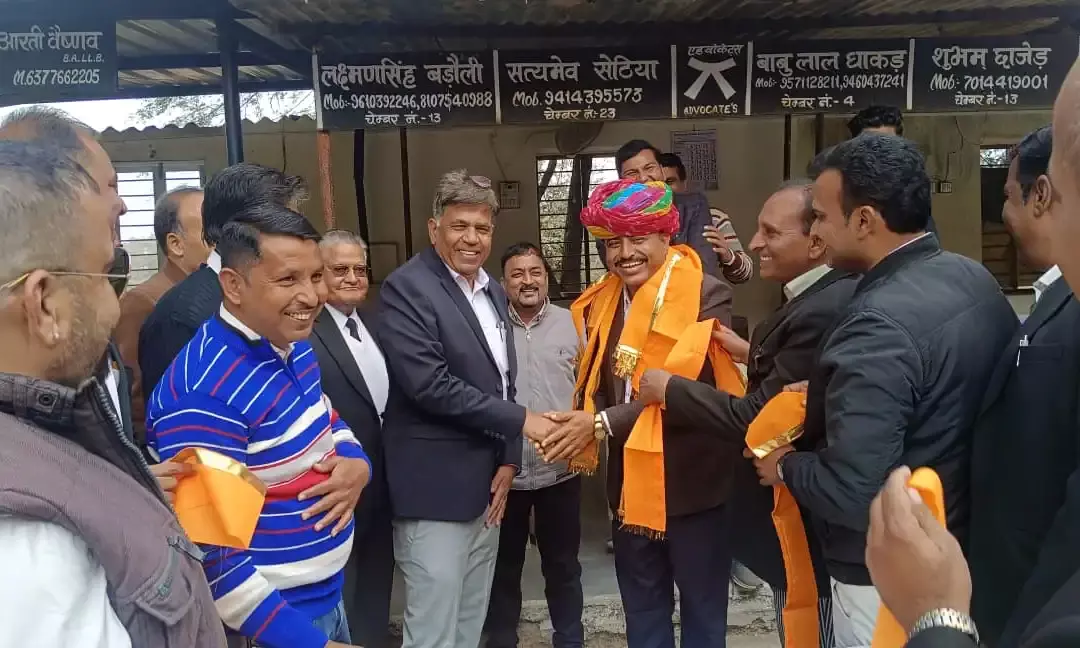 निंबाहेड़ा न्यायालय परिसर में जिला कांग्रेस विधि प्रकोष्ठ अध्यक्ष का हुआ स्वागत