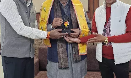 यूडीएच मंत्री झाबर सिंह खर्रा के भीलवाड़ा आगमन पर राजस्थान जन मंच ने किया स्वागत