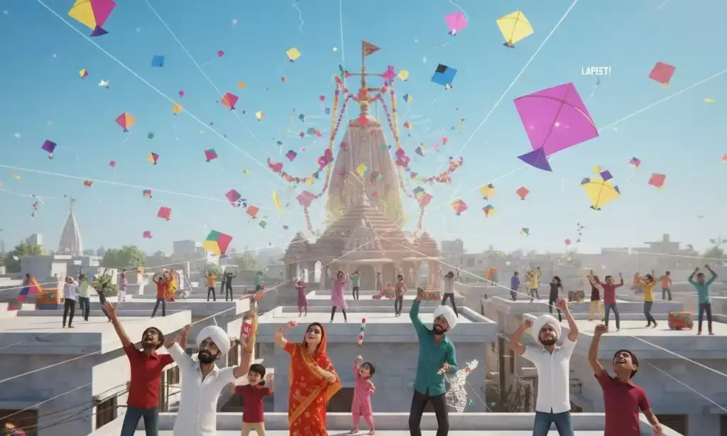 भीलवाड़ा के आसमान में सजे रंग-बिरंगे सितारे: कटी है... वो मारा... के शोर के बीच परवान चढ़ी पतंगबाजी, मंदिरों में सजी झांकियां