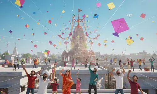 भीलवाड़ा के आसमान में सजे रंग-बिरंगे सितारे: कटी है... वो मारा... के शोर के बीच परवान चढ़ी पतंगबाजी, मंदिरों में सजी झांकियां