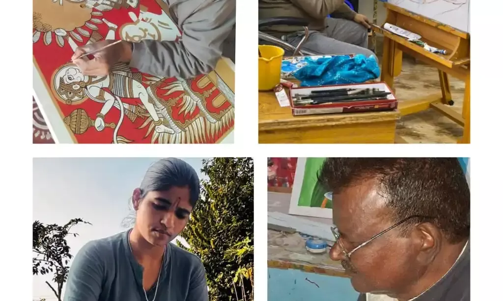 अरिंदम कार्यशाला में रची गईं अनुपम कृतियां, भगवान श्रीराम के आदर्शों पर हुआ सजीव चित्रांकन