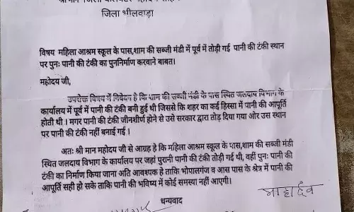 महिला आश्रम के पास नई पानी की टंकी निर्माण की मांग, कलेक्टर को सौंपा ज्ञापन