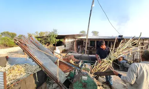 देसी गुड़ की मिठास से महक उठा गौरा का खेड़ा, परंपरागत तरीके से चल रही चरखी