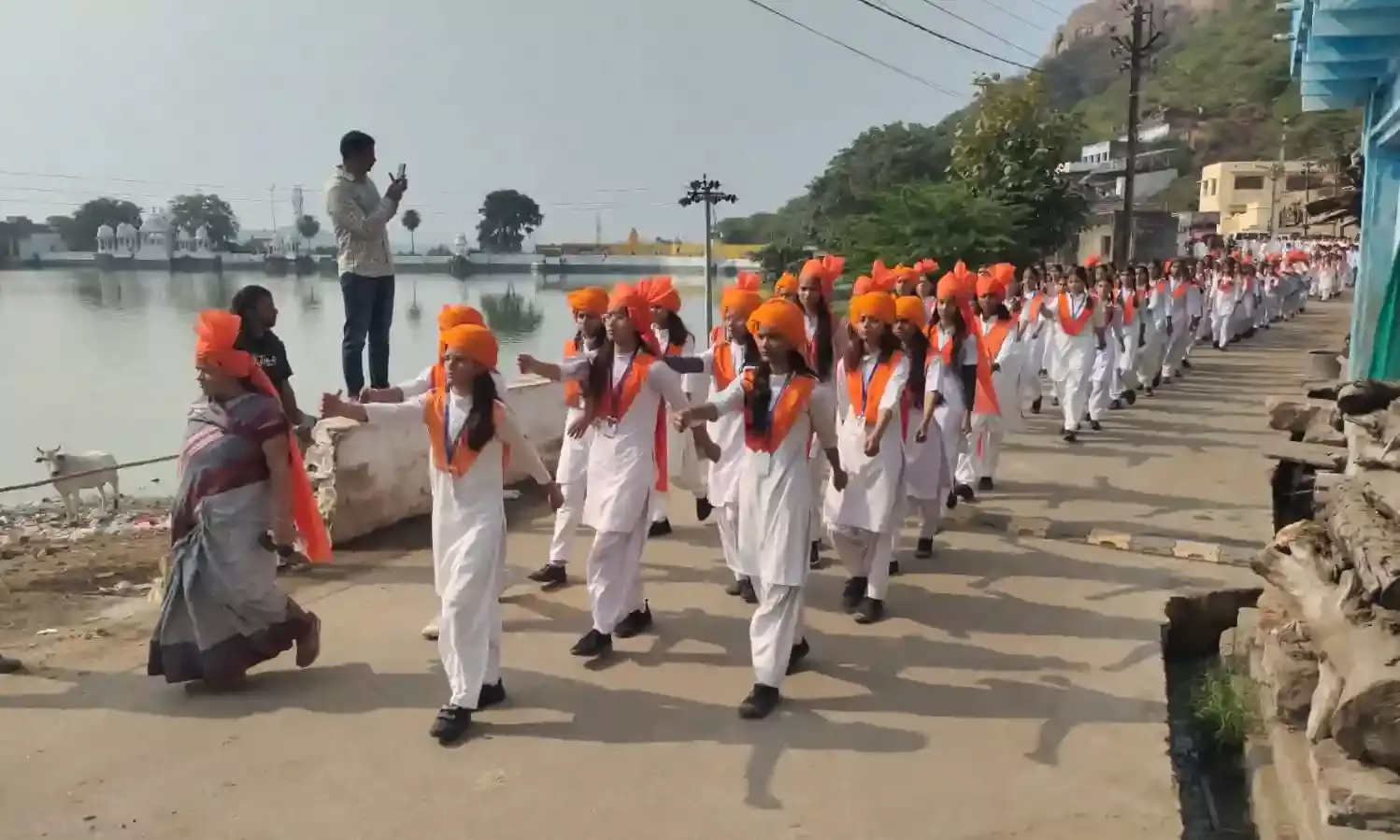 मांडलगढ़ में सुभाषचंद्र बोस की जय जयंती पर पथ संचालन निकला